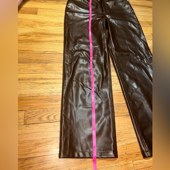 Abercrombie Curve Love Faux Leather The 90s Straight Leg High Rise Pants 29 - Picture 5 of 10